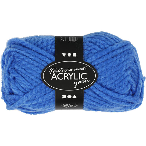 Creativ Company Fantasia Acrylgaren, L: 35 M, Maxi, blauw, 50 gr/ 1 bol
