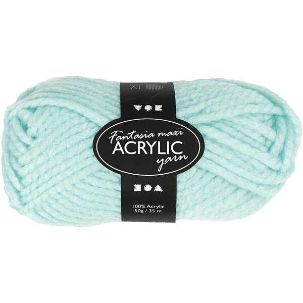 Creativ Company Fantasia Acrylgaren, L: 35 M, Maxi, mint groen, 50 gr/ 1 bol