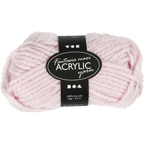 Creativ Company Fantasia Acrylgaren, L: 35 M, Maxi, lichtrood, 50 gr/ 1 bol