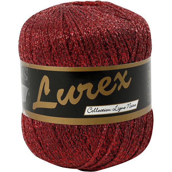 Lurex Lurex Glitter Garen, L: 160 M, rood, 25 gr/ 1 bol
