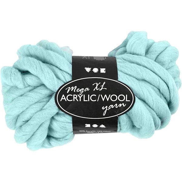 Creativ Company XL Garen van Acryl, L: 15 M, afm mega, turquoise, 300 gr/ 1 bol