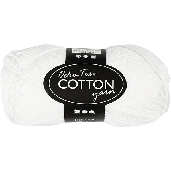 Creativ Company Katoengaren, afm 8/4, L: 170 M, wit, 50 gr/ 1 bol