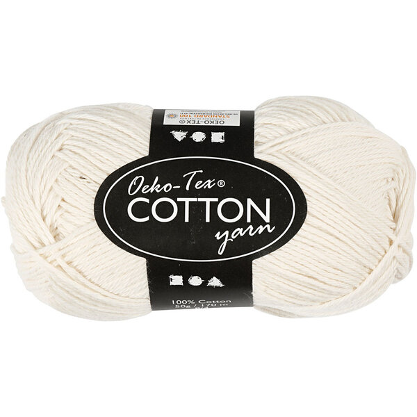 Creativ Company Katoengaren, afm 8/4, L: 170 M, off-white, 50 gr/ 1 bol