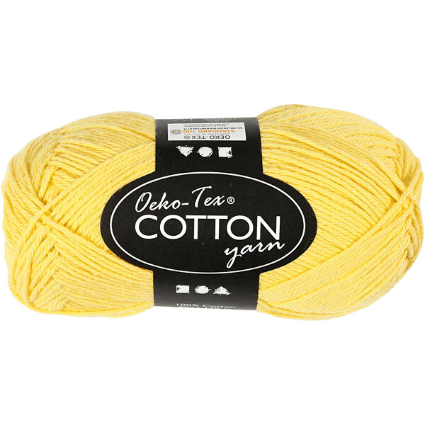 Creativ Company Katoengaren, afm 8/4, L: 170 M, geel, 50 gr/ 1 bol