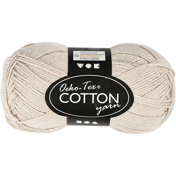 Creativ Company Katoengaren, afm 8/4, L: 170 M, zandkleur, 50 gr/ 1 bol