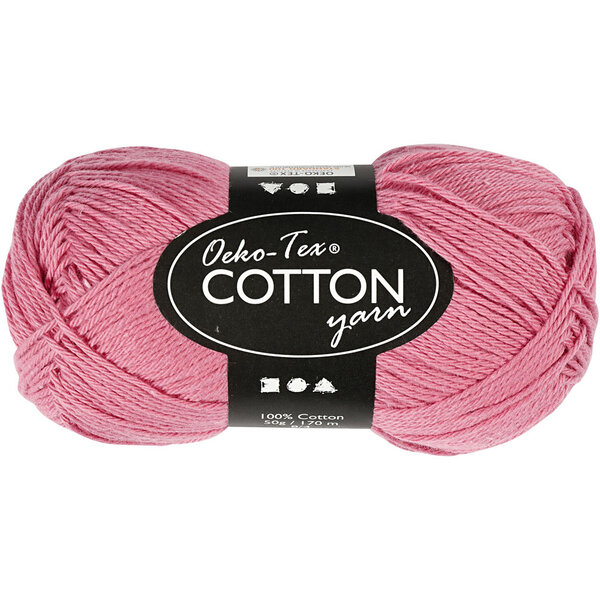 Creativ Company Katoengaren, afm 8/4, L: 170 M, donkerroze, 50 gr/ 1 bol