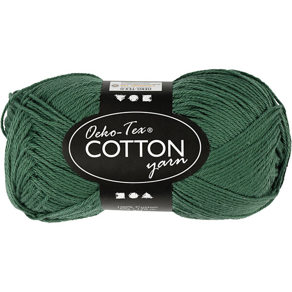 Creativ Company Katoengaren, afm 8/4, L: 170 M, donkergroen, 50 gr/ 1 bol