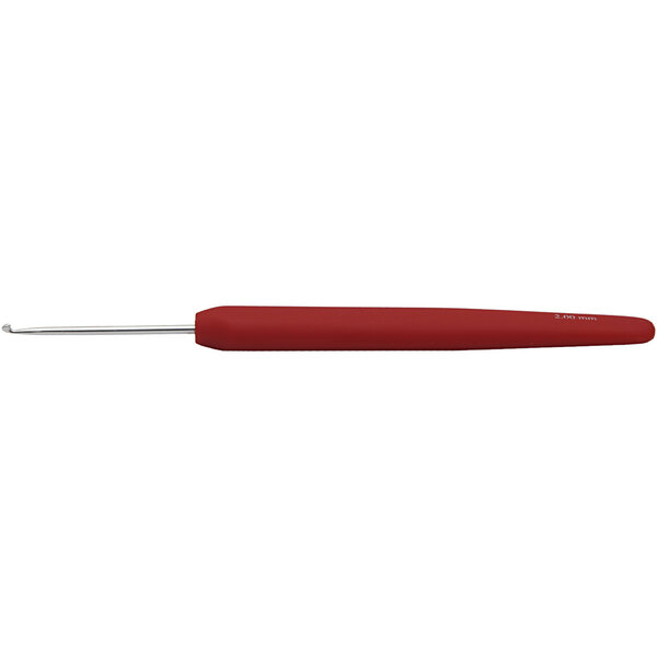 Haaknaalden, afm 2, L: 13,3 cm, afm 2 mm, rood, 1 stuk