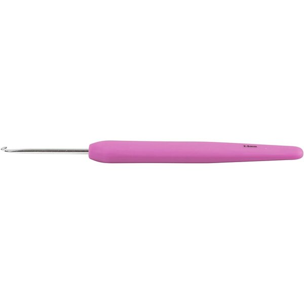 Creativ Company Haaknaalden, afm 2,5, L: 13,3 cm, afm 2,5 mm, lichtrood, 1 stuk