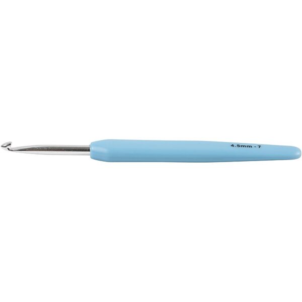 Creativ Company Haaknaalden, afm 4,5, L: 13,3 cm, afm 4,5 mm, lichtblauw, 1 stuk