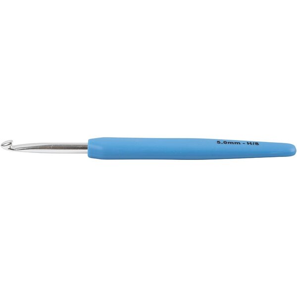 Creativ Company Haaknaalden, afm 5, L: 13,3 cm, afm 5 mm, blauw, 1 stuk