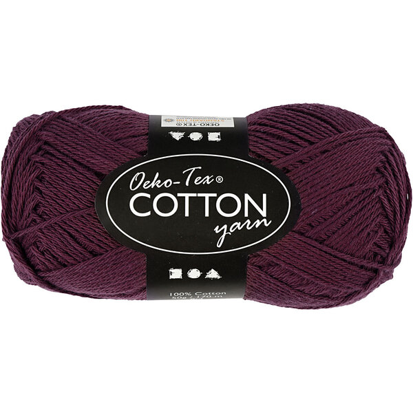 Creativ Company Katoengaren, afm 8/4, L: 170 M, plum, 50 gr/ 1 bol