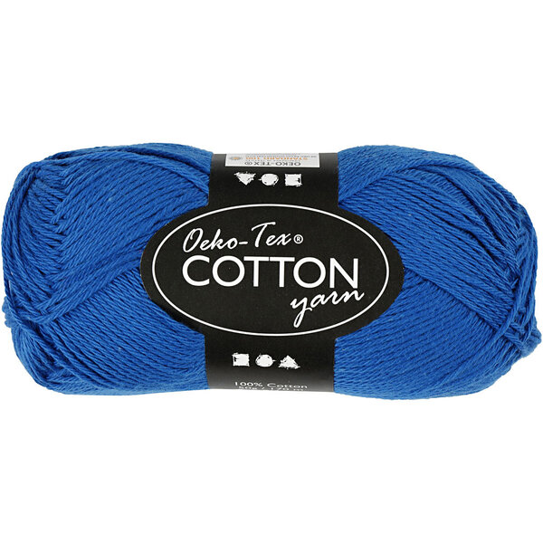 Creativ Company Katoengaren, afm 8/4, L: 170 M, kobalt blauw, 50 gr/ 1 bol