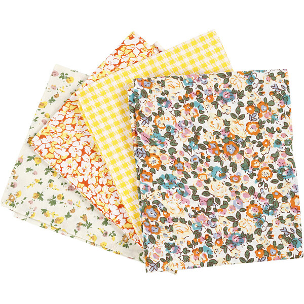 Creativ Company Patchwork stof, afm 45x55 cm, 100 gr, geel, 4 stuk/ 1 bol