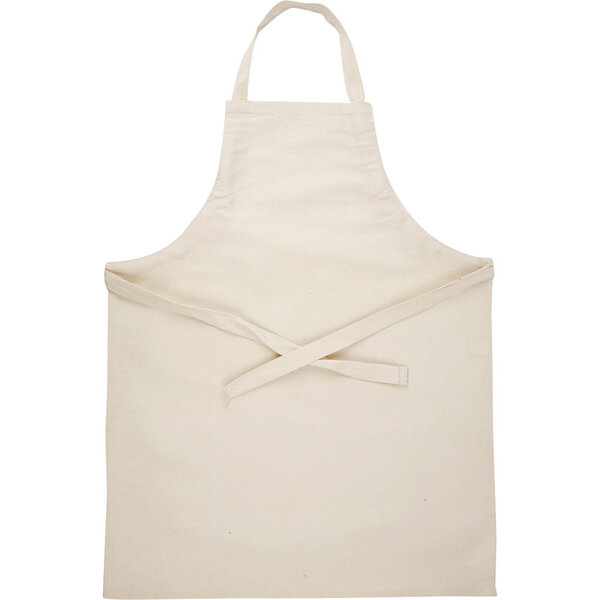 Creativ Company Schort, L: 70 cm, B: 55 cm, afm 7-12 jaar, 210 gr, licht naturel, 1 stuk