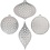 Creativ Company Kruissteken karton, kersdecoratie, H: 8,5-12 cm, gatgrootte 3 mm, metallic zilver, 8 stuk/ 1 doos