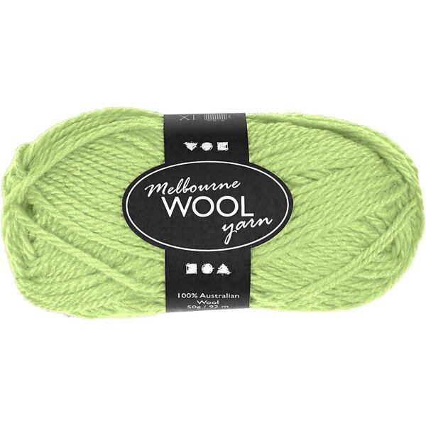 Creativ Company Melbourne wolgaren, L: 92 M, neon groen, 50 gr/ 1 bol