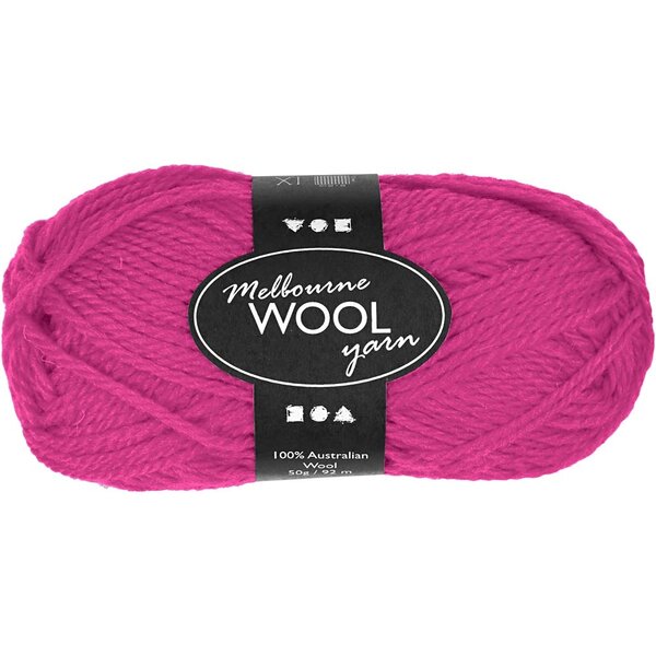 Creativ Company Melbourne wolgaren, L: 92 M, neon roze, 50 gr/ 1 bol