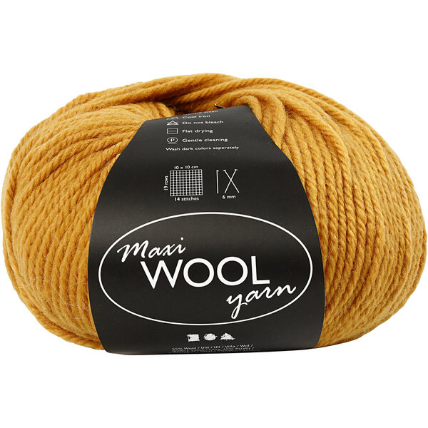 Creativ Company Wolgaren, L: 125 M, donkergeel, 100 gr/ 1 bol