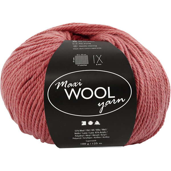 Creativ Company Wolgaren, L: 125 M, donkerroze, 100 gr/ 1 bol