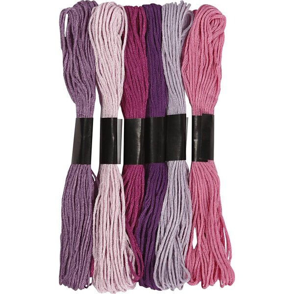 Creativ Company Borduurgaren, dikte 1 mm, paars, 6 bol/ 1 doos