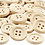 Creativ Company Houten knopen, d 23 mm, 4 gaten, 30 stuk/ 1 doos