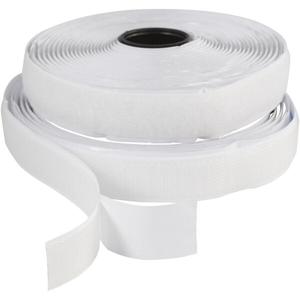 Creativ Company Klitteband haak en lussluiting, zelfklevend, B: 20 mm, wit, 5 m/ 1 rol