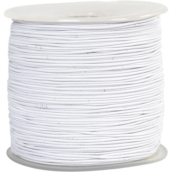 Creativ Company Elastisch koord, dikte 1 mm, wit, 250 m/ 1 rol