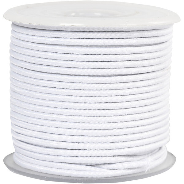 Creativ Company Elastisch koord, dikte 2 mm, wit, 25 m/ 1 rol