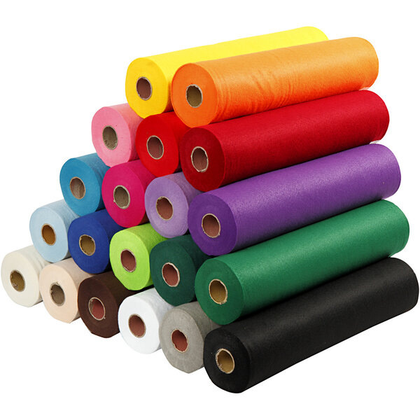Creativ Company Hobbyvilt, B: 45 cm, dikte 1,5-2 mm, 180-200 gr, diverse kleuren, 20x5 m/ 1 doos
