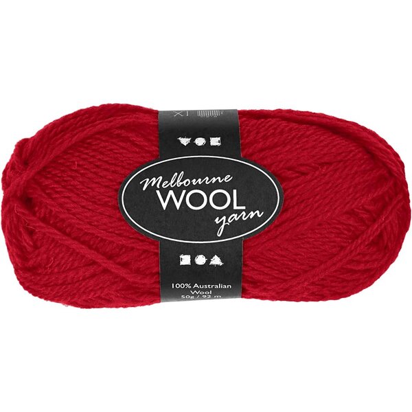 Creativ Company Melbourne wolgaren, L: 92 M, rood, 50 gr/ 1 bol