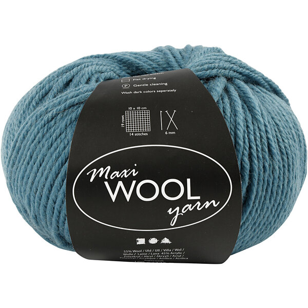 Creativ Company Wolgaren, L: 125 M, petrol, 100 gr/ 1 bol