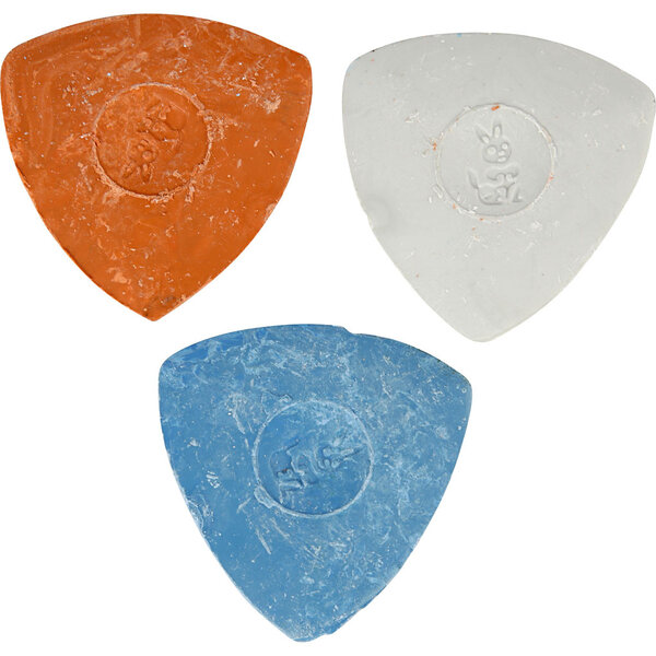 Creativ Company Kleermakerskrijt, d 5,5 cm, blauw, rood, wit, 3 stuk/ 1 doos