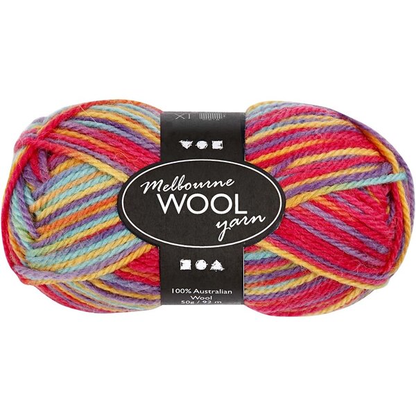 Creativ Company Melbourne wolgaren, L: 92 M, multicolour, 50 gr/ 1 bol