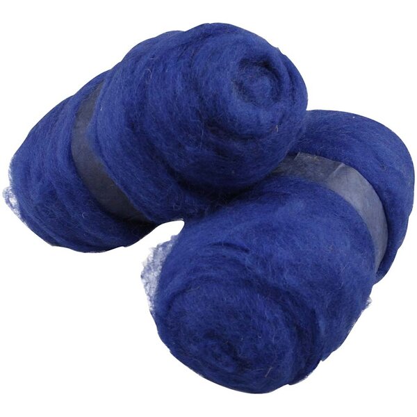 Creativ Company Gekaarde Wol, koningsblauw, 2x100 gr/ 1 doos