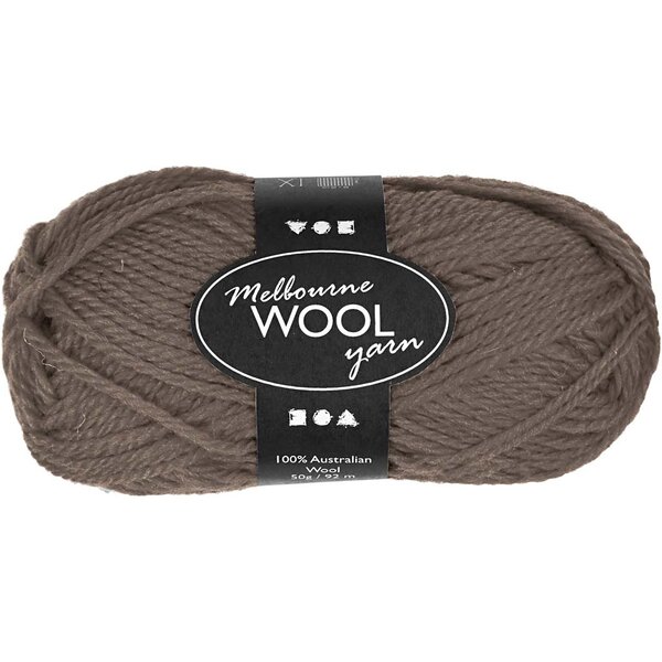 Creativ Company Melbourne wolgaren, L: 92 M, grijs bruin, 50 gr/ 1 bol