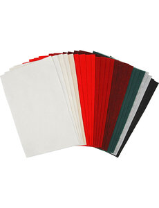Creativ Company Hobbyvilt, vel 20x30 cm, dikte 1,5-2 mm, 180-200 gr, diverse kleuren, 24 div vellen/ 1 doos