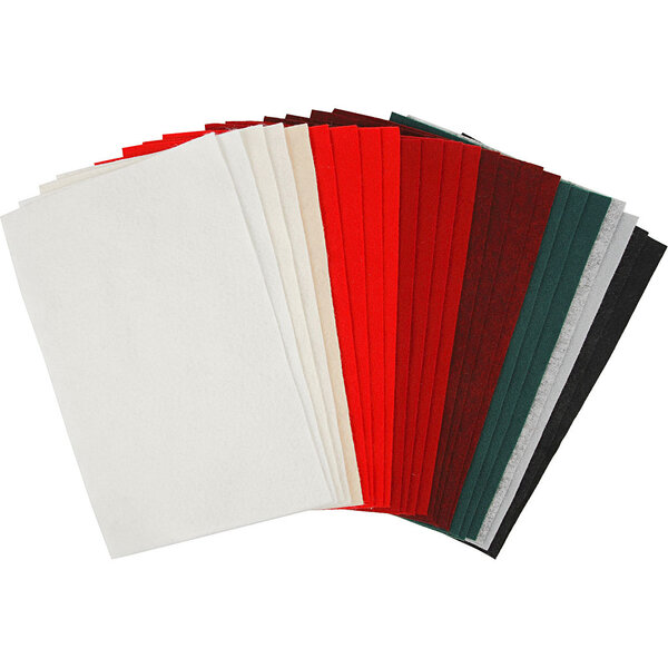 Creativ Company Hobbyvilt, vel 20x30 cm, dikte 1,5-2 mm, 180-200 gr, diverse kleuren, 24 div vellen/ 1 doos