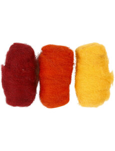 Creativ Company Gekaarde Wol, geel/terracotta harmonie, 3x10 gr/ 1 doos