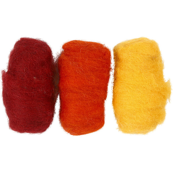 Creativ Company Gekaarde Wol, geel/terracotta harmonie, 3x10 gr/ 1 doos