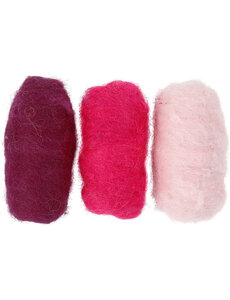 Creativ Company Gekaarde Wol, paars/roze harmonie, 3x10 gr/ 1 doos