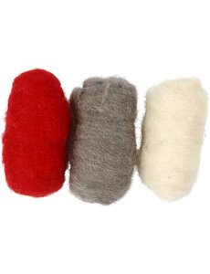Creativ Company Gekaarde Wol, rood/wit harmonie, 3x10 gr/ 1 doos