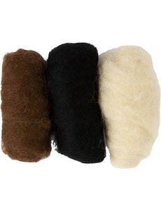 Creativ Company Gekaarde Wol, diverse kleuren, 3x10 gr/ 1 doos