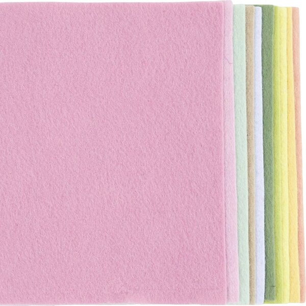 Creativ Company Hobbyvilt, A4, vel 210x297 mm, dikte 2 mm, pastelkleuren, 10 stuk/ 1 doos