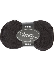 Creativ Company Sokkengaren, L: 200 M, zwart, 50 gr/ 1 bol
