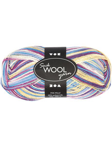Creativ Company Sokkengaren, L: 200 M, paars/roze harmonie, 50 gr/ 1 bol