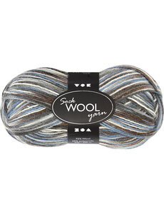 Creativ Company Sokkengaren, L: 200 M, blauw/grijs harmonie, 50 gr/ 1 bol