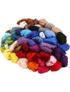 Creativ Company Merino Wol, dikte 21 my, Inhoud kan variëren , diverse kleuren, 20x20 gr/ 1 doos