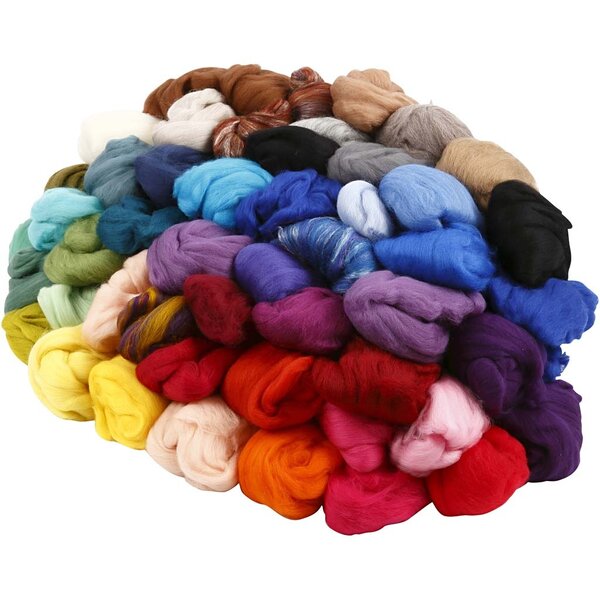 Creativ Company Merino Wol, dikte 21 my, Inhoud kan variëren , diverse kleuren, 20x20 gr/ 1 doos