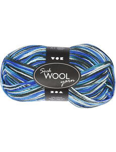 Creativ Company Sokkengaren, L: 200 M, blauw/turquoise harmonie, 50 gr/ 1 bol